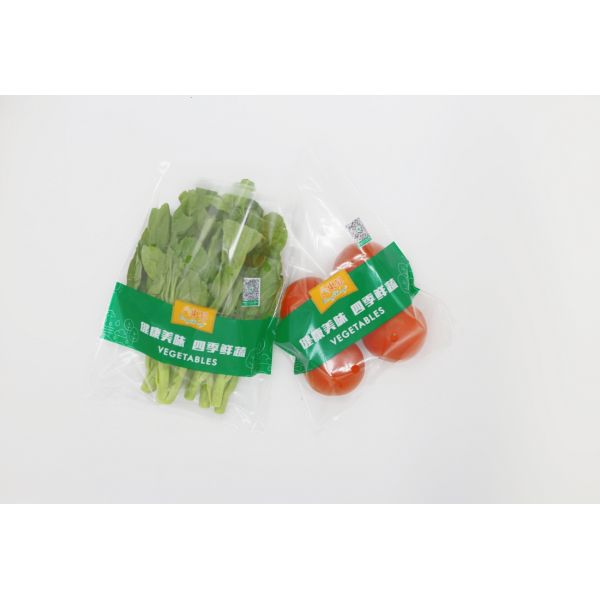 Fresh Lettuce Salad Leafy Vegetables BOPP Packaging Pouches Anti Fog Disposable