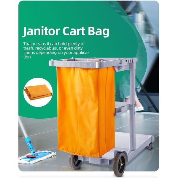 Janitorial Cart Bag Waterproof High Capacity Thickened Housekeeping Commercial Janitorial Cleaning Cart Bag