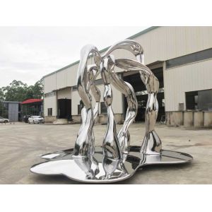 China Modern Outside Garden Ornaments Art Stainless Steel Sculpture For Street Decoration on sale