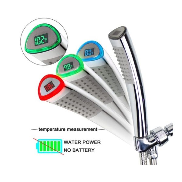 Buy JK-2600 LED Thermometer Handheld Shower Heads Water Powered Light to Display Fahrenheit  for Skin Health, Child and Pet at wholesale prices