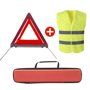 High-Grade 2-Piece Set of ECE Emergency Warning Triangle Reflective Car Vest