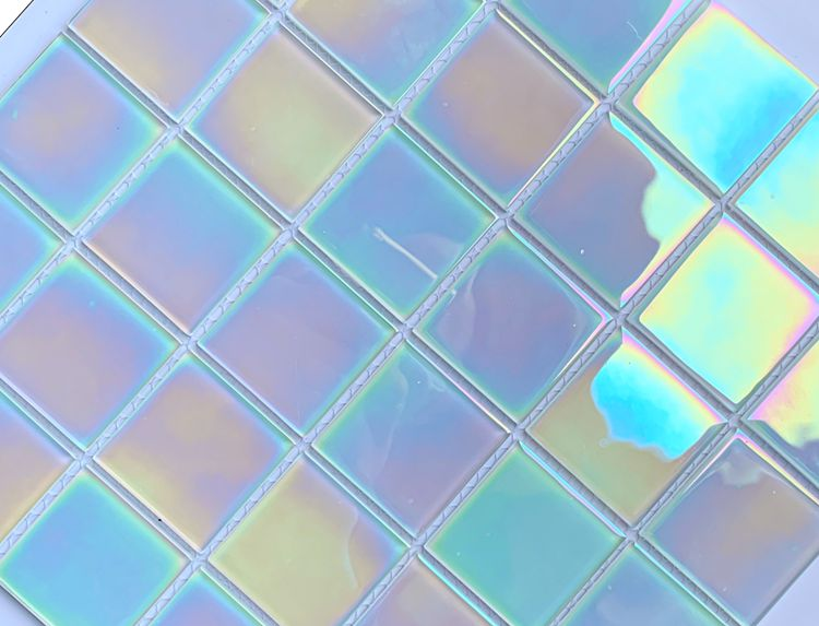 Iridescent Mosaic Glass Pool Blue Swimming Pool Glass Mosaic Tile with Acid-Resistant