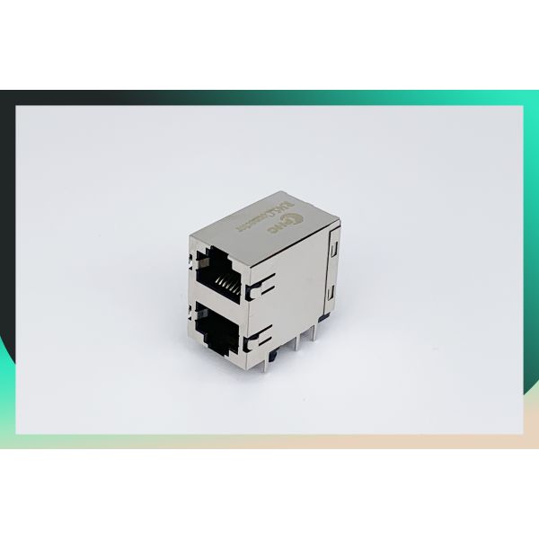 Right Angle 10 / 100 BASE Multi Port RJ45 Modular Jack With Transformer Ethernet