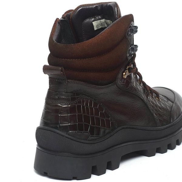 Velvet Sock Dark Brown Lace Up Mens Leather Leisure Shoes