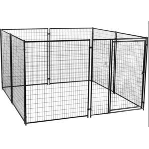 Powder Coating Welded Metal Dog Kennels For Large Dogs Black Color Easy Install