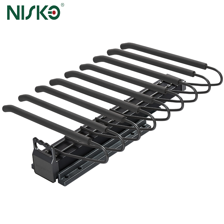 Wardrobe Top Mounted Trousers Rack with Soft Close Single Row Pull Out Pants