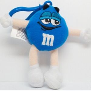 Quality M&amp;M’ Character Blue Keychain Plush Toys for sale