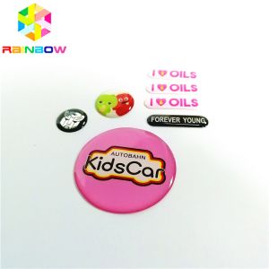 Waterproof Self Adhesive Sticker 3D Epoxy Domed Metal Logo Custom Printing