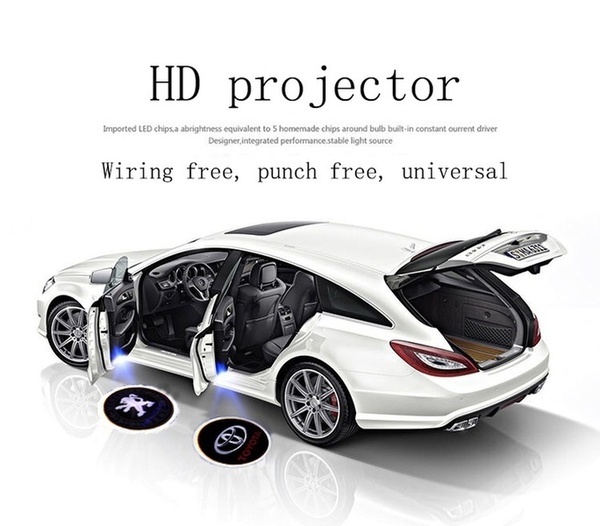 Volvo 3W Car Door Paste Projector Light , 3000Lm Laser Projector Car Door Step