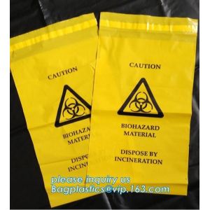Customized Biohazard Waste Bag, autoclavable ldpe medical biohazard waste