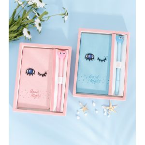 Business Office Gift Cartoon Creative End Stationery Set with Imitation Leather