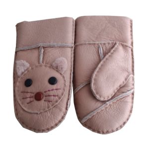 Children Winter Leather Mitten Gloves Classic Plain Style Eco - Friendly