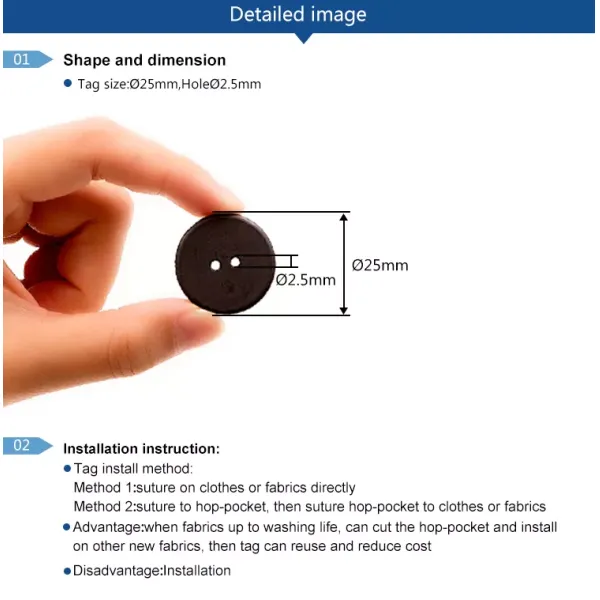 Heat Resistant Pps Rfid Silicone Laundry Tag Small For Clothing