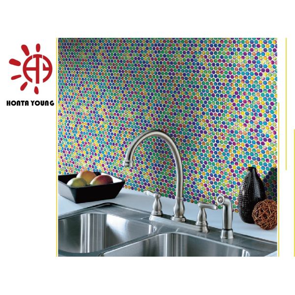 HTY - TS 300 China Supplier Kitchen Backsplash Design Metallic Black Random Strip Ceramic