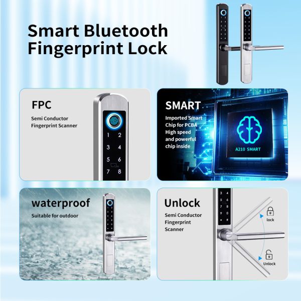 Compatible Digital Front Door Lock OEM 20mm Outdoor Smart Lock