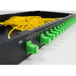 Quality SC/APC 1*16 PLC Optical Fiber Splitter Rack Mount Box Low Excess Loss for sale