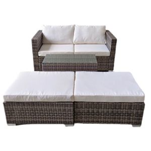 Quality 7pc Rattan Wicker Sofa Set Table Patio Outdoor Corner Rattan Antique Sofa Set for sale