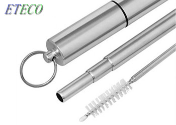 Buy Adjustable Telescopic Flexible Stainless Steel Straws 10mm Diameter For Bar Drinking at wholesale prices