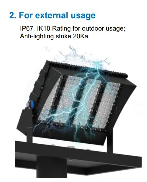 Narrow angle LED Stadium Light IP67 Outdoor Waterproof 200W 300W 400W 500W