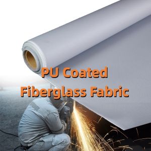 460 g/sqm 0.41 mm PU Coated Fiberglass Fabric with 1m to 1.55m Width for