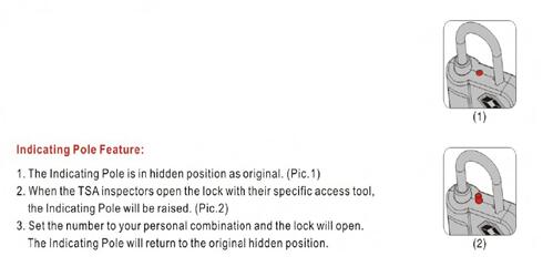 TSA 3-digit travel bag zinc alloy lock