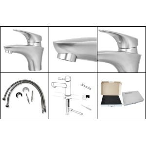 Top Mounted Bathroom 304 Stainless Basin Mixer Faucet