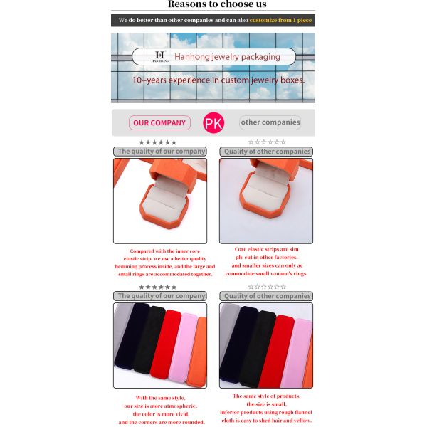 elegant handmade red Octagonal Velvet Jewelry Box for Necklace Earrings Bracelet Ring