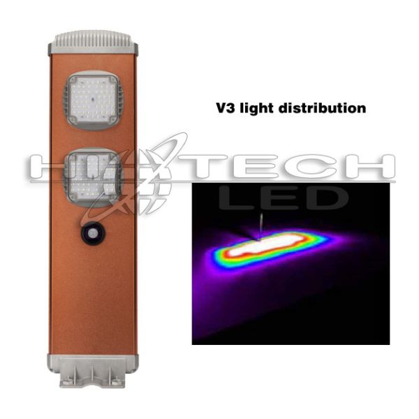 HT-SS-A120 Lampes solaires de jardin 20w, Lampadaire solaire 3000lm, Lampadaire