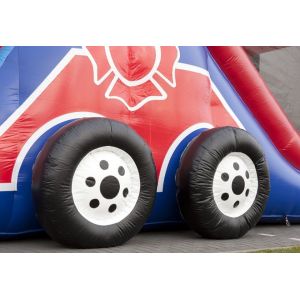 Funny Fire Truck Bounce House Obstacle Course With Climbing Wall