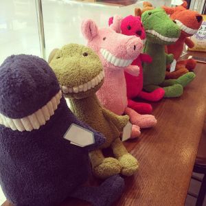 Creative Unique Cute Plush Dolls Big Smile White Teeth 25cm Animal Shape