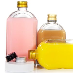 Square Flat Transparent Liquor Glass Bottle For Drinking