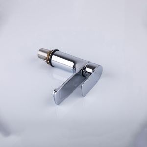 Brass Modern Single Hole Single Handle Basin Mixer in Chrome