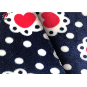 Brushed Printed Velvet Velour Fabric 95% Polyester 5% Spandex For Baby Blanket