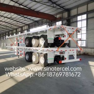 3 Axle 40 Foot Flatbed Semi Frailer, With Strong Load-bearing Capacity,