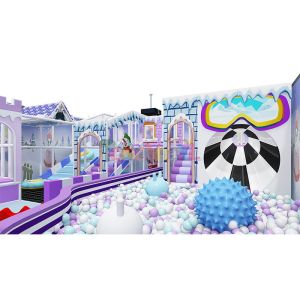 Indoor Playground Equipment Fantastic Purple Playground With Ball Pit