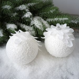 White Petal Christmas Ball Christmas Atmosphere Decoration