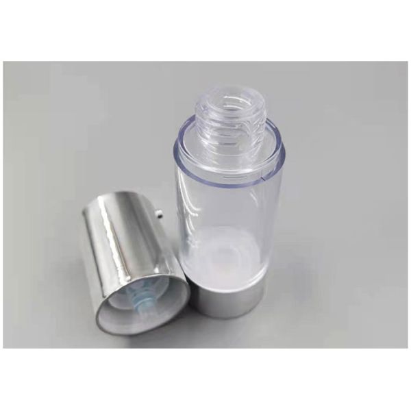 Clear Silver Vacuum 50ml Airless Pump Bottle Cosmetic Cream Container