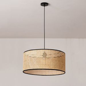 Japanese Style Modern Hanglamp Rattan Pendant Light Fixture Handmade Bamboo