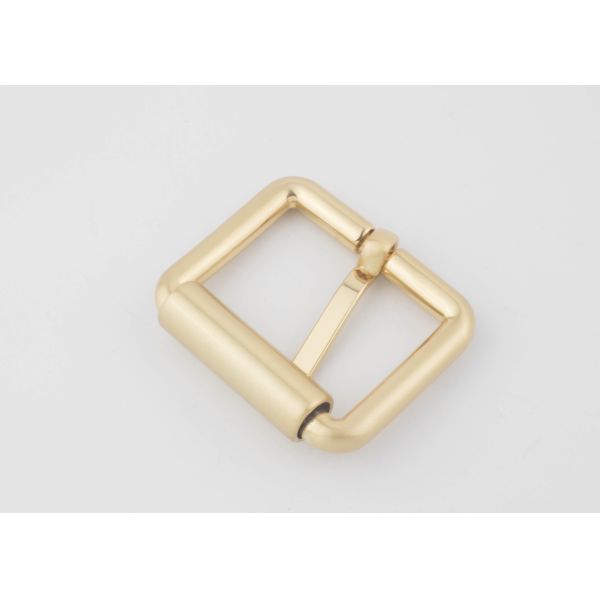 Hand Polished Roller Metal Belt Buckle Light Gold Color Plating Component For Bag