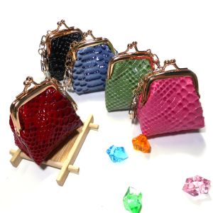 Printing Logo Handmade Leather Mini Coin Purse Keyring Gold Plating