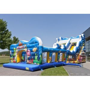 Quality Blue Sea Customized Commercial Inflatable Slide With Waterproof PVC Material for sale