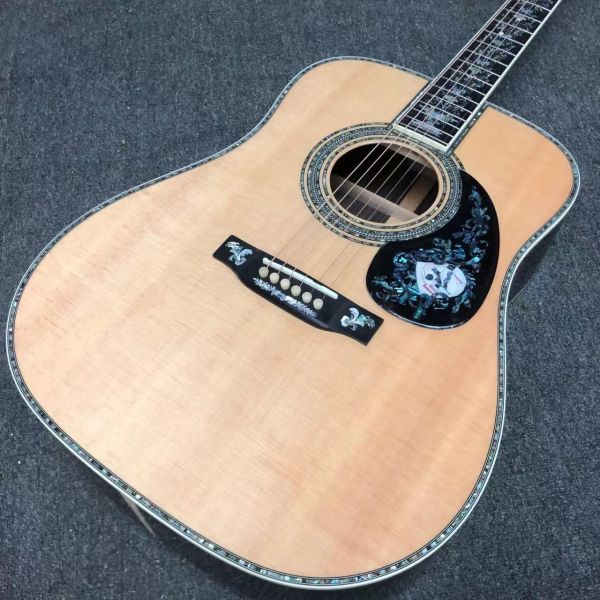 Deluxe Solid Rosewood Back Side 41 Inch D100aa Type Spruce Engraved Acoustic Guitar Abalone Inlay