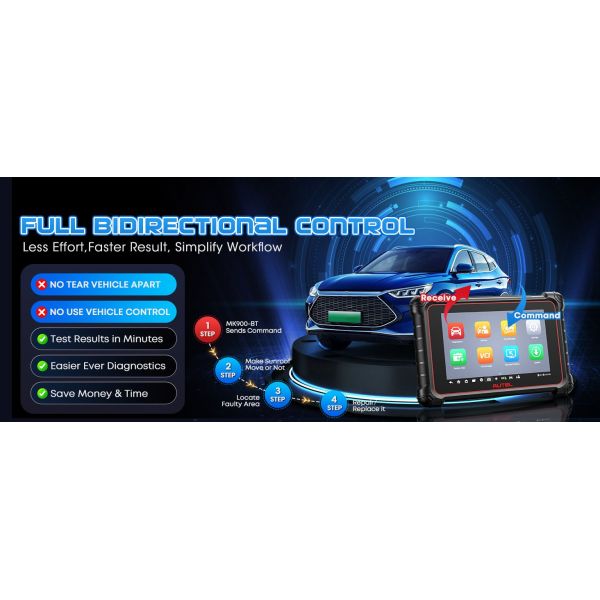 Autel MaxiCOM MK900BT Bidirectional Diagnostic Scanner Update of MX900 MK808BT MK808S CAN-FD&DOIP