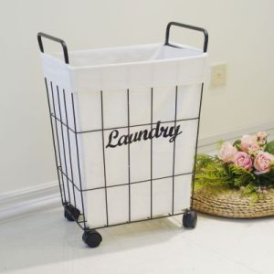 Nordic 360 Degree Rotating Rustproof Metal Wire Laundry Hamper
