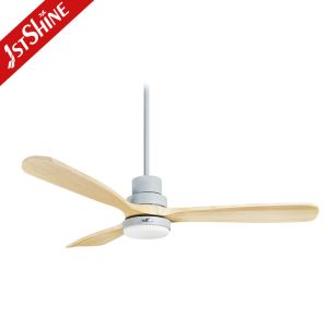 15W Wood Blade LED Ceiling Fan with Light and Wall Control Remote Control APP