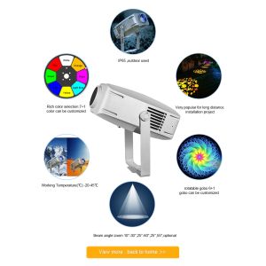200W LED Customized Logo Gobo Projector Light IP65 Waterproof Rotating Led Logo