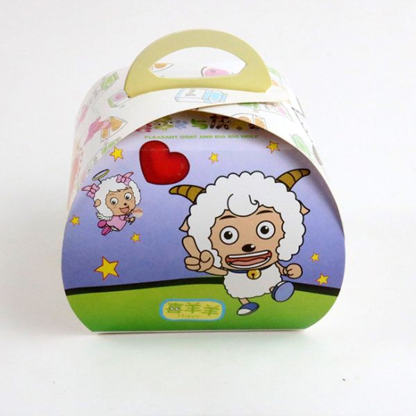 Top Seller Cute Cartoon Peppa Pig , Happy Lamb , Bear Cupcake Muffin Cake Boxes Removable Inserts with Handle