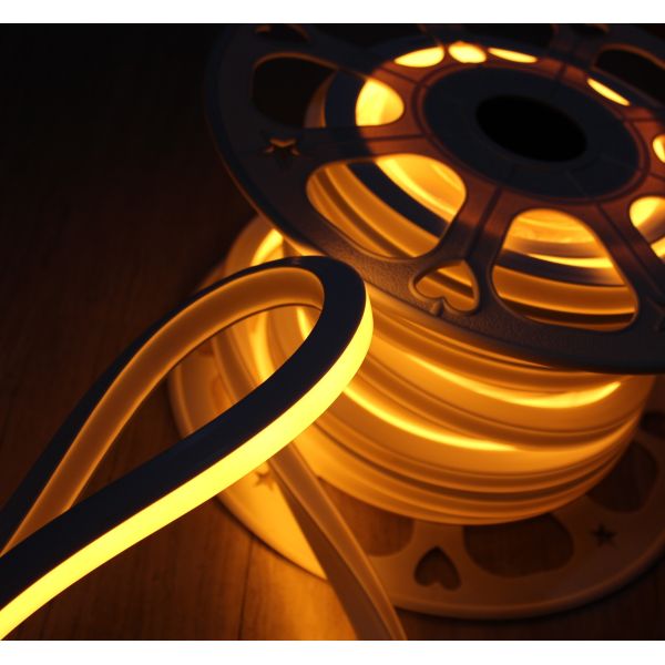 top view square flat neon flex 220v yellow led neon tube for building IP68 120SMD/M