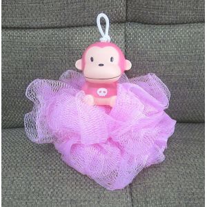 Cartoon Monkey Bath / Shower Body Puff Sponge Mesh Ball shenzhen ICTI factory