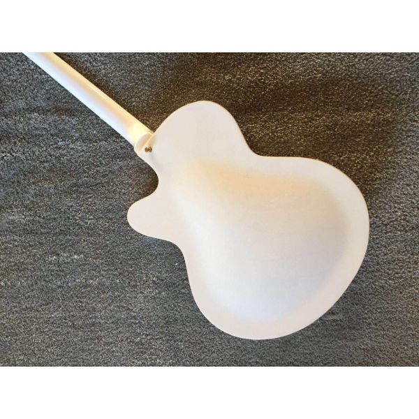 Custom Inlay Design White Gretsc Falcon 6120 Semi Hollow Jazz Electric Guitar (GT-10)